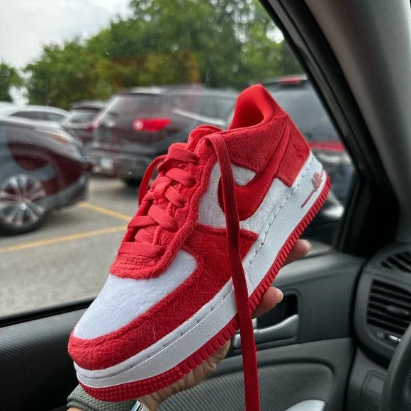 Nike Air Force 1 Red and White Sneakers - Picture 2 of 7
